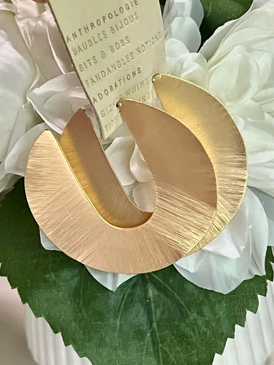 Anthropologie Jewelry - NWT Anthropologie Textured Hoop Statement Earrings